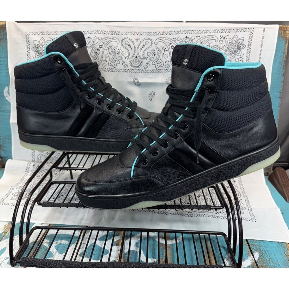 Gucci Miro’Soft Phantom NERO/TIFFANY 368517 AYOZ0 MENS US 12.5/Gucci Sz 12 ITALY - Picture 2 of 15